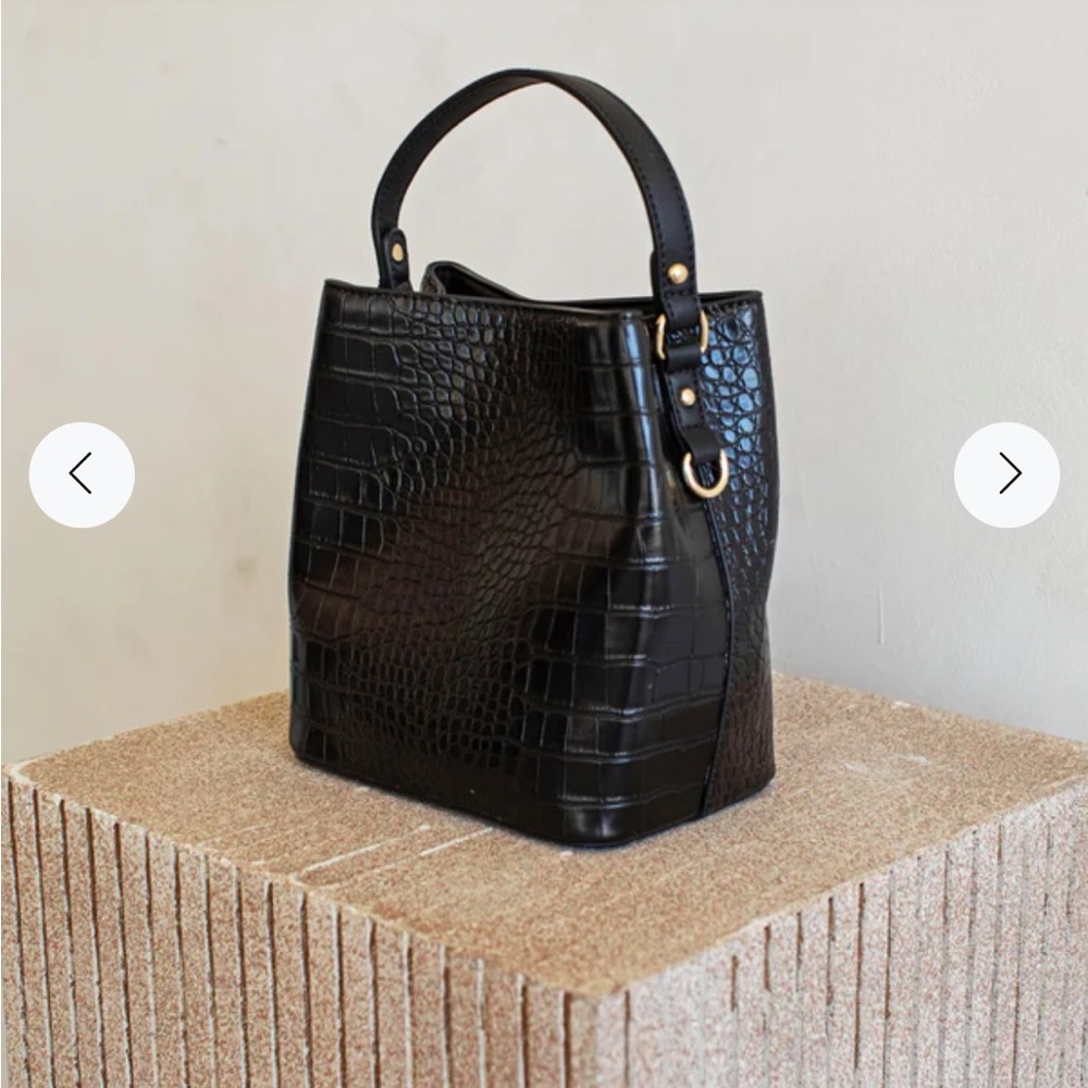 Black vegan leather bag